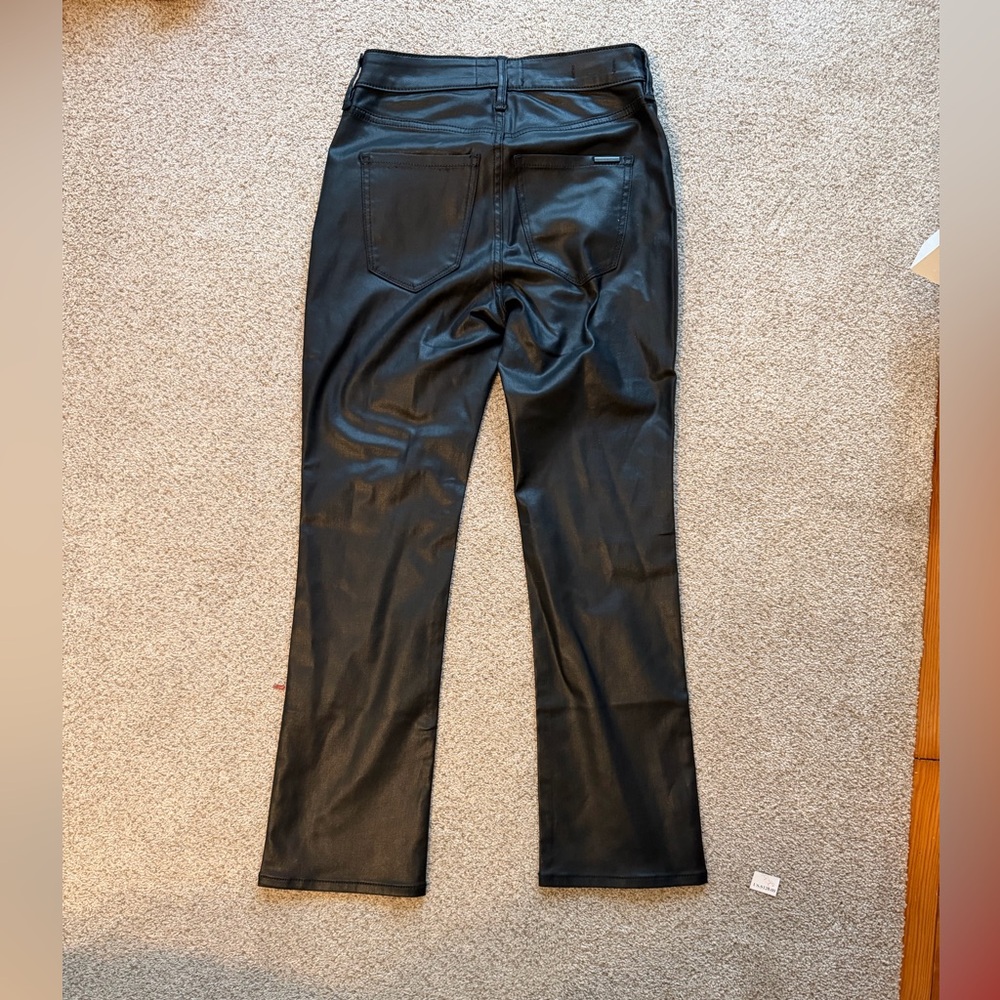 NWT WHBM Coated Kick Flare Jean in Vegas Coated Black size 00 - Picture 9 of 13